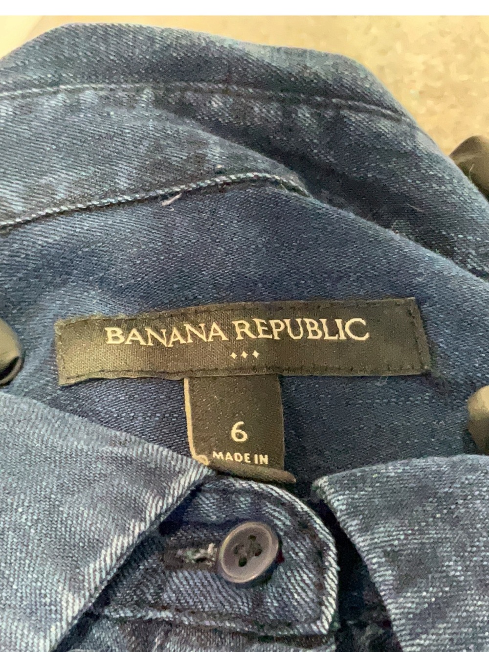 Banana Republic Navy Long-Sleeve Shirt Dress with Waist Tie - Picture 3 of 3